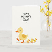 Prettige Moederdag Eend Kaart (Gele Bloem)