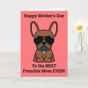 Prettige Moederdag van Dog Red Fawn Frenchie Kaart