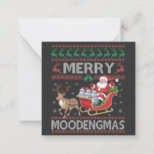 Prettige MooDengmas Moo Deng Kerstman Nijlpaard Notitiekaartje
