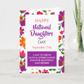 Prettige Nationale Dochters Dag Kaart (Voorkant)
