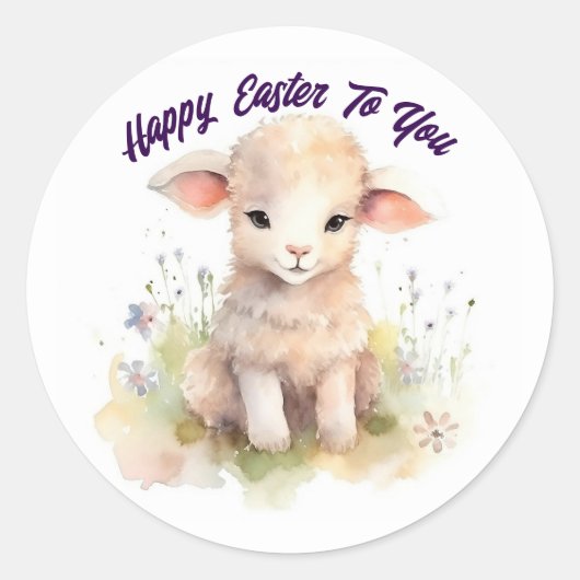 Prettige Pasen Lam Sticker (Voorkant)