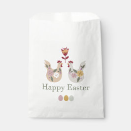 Prettige Pasen sjablonen met eieren, bloemen, kip Bedankzakje