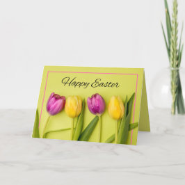 Prettige Pasen Voor Iedereen Mooie Tulpen Feestdagen Kaart
