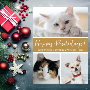 Prettige Pawlidays 3 Foto Feestdagenkaart