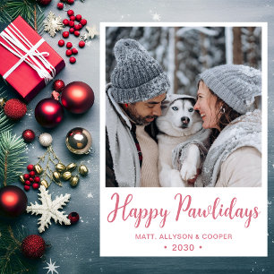 Prettige Pawlidays Foto Feestdagenkaart