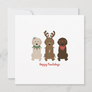 Prettige Pawlidays Goldendoodle Kerstverlichting Kaart