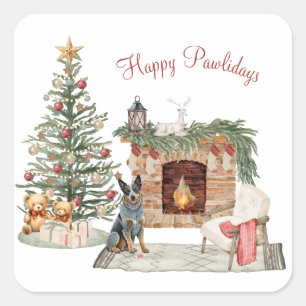 Prettige Pawlidays Hond Design- Australische veedr Vierkante Sticker