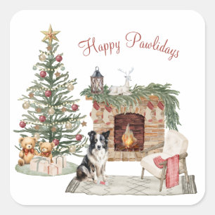 Prettige Pawlidays Hond Design - Collie Vierkante Sticker