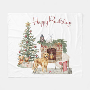 Prettige Pawlidays Hond Design- Golden Retriever Fleece Deken