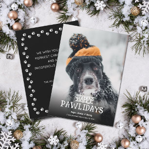 Prettige Pawlidays Hond Foto Kerstmis Feestdagenkaart