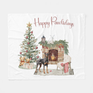 Prettige Pawlidays Hondenontwerp - Dobermann Fleece Deken