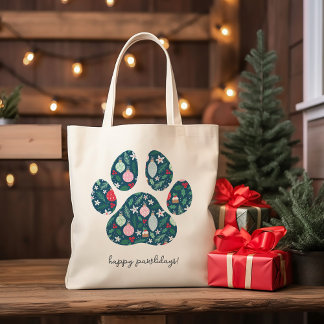 Prettige Pawlidays Kerst Koffertje voor Hondenlief Tote Bag