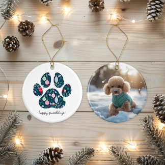 Prettige Pawlidays Kersthuisdier Liefhebber Foto O Keramisch Ornament