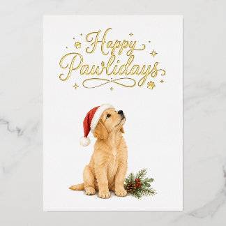 Prettige Pawlidays Kerstkaart Folie Feestdagenkaart