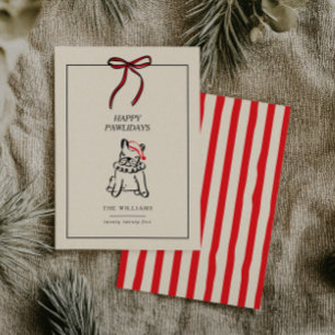 Prettige Pawlidays moderne hondenfamilie kerstkaar Feestdagenkaart