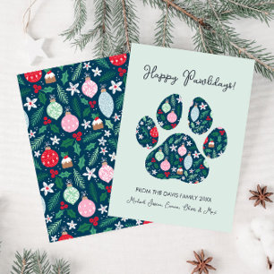 Prettige Pawlidays Moderne Poot Kunst Kerstkaart