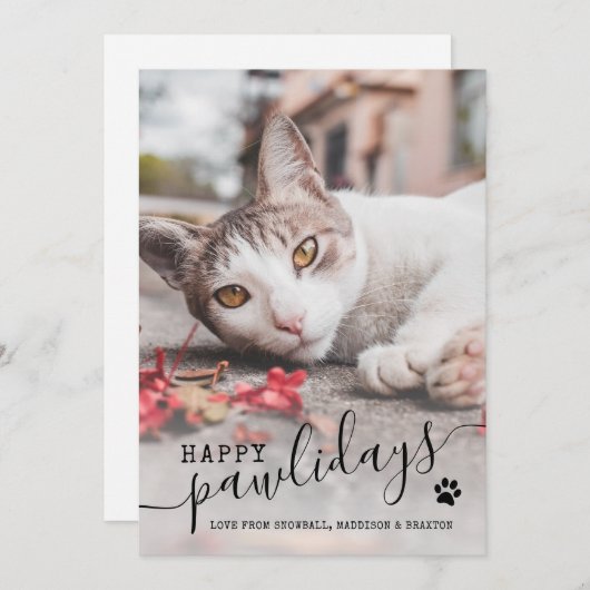 Prettige Poeske Kerst Foto Moderne Huisdier Kerstm Feestdagenkaart (Voorkant / Achterkant)