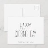 Prettige sluitingsdag Vastgoed  Briefkaart (Voorkant / Achterkant)