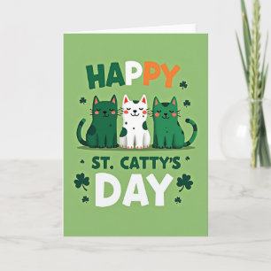 Prettige St. Cattys Dag Fun Katten Kaart