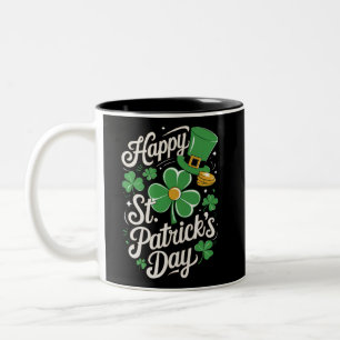 Prettige St. Patrick's Dag Ierse Erfenis St. Patty Tweekleurige Koffiemok