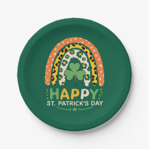 Prettige St. Patrick's Dag Schattige Regenboog Lui Papieren Bordje