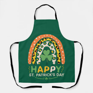 Prettige St. Patrick's Dag Schattige Regenboog Lui Schort