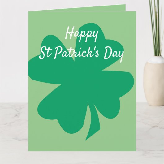 Prettige St. Patrick's Dag Shamrock Blad Ierse Gew Kaart (Voorkant)