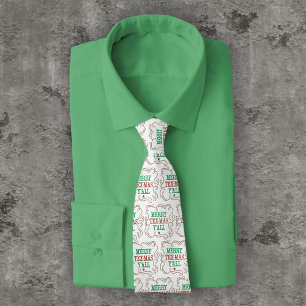 Prettige Tex-Mas Y'all Touwframe op Witte Stropdas