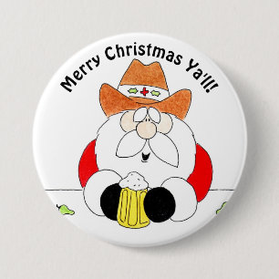 Prettige Texaanse Kerstmis Ya'll Knoop Ronde Button 7,6 Cm