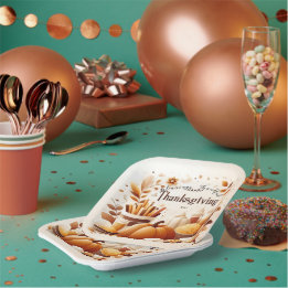 Prettige Thanksgiving 7 inch vierkante borden Papieren Bordje