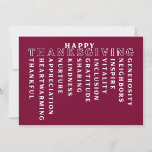 Prettige Thanksgiving-acrostic kaart