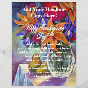 Prettige Thanksgiving Day Bloemen & Peren Flyers