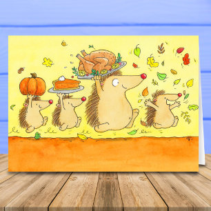 Prettige Thanksgiving Egels Groet Kaart