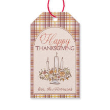 Prettige Thanksgiving geruite cadeaubijlage