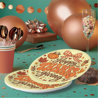 Prettige Thanksgiving Herfst Oogst Bord