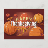 PRETTIGE THANKSGIVING POMPOENEN BRIEFKAART (Voorkant)