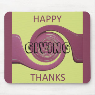 Prettige Thanksgiving-tekst kunst ontwerp. Muismat