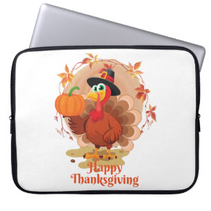 Prettige Thanksgiving-typografie  Laptop Sleeve