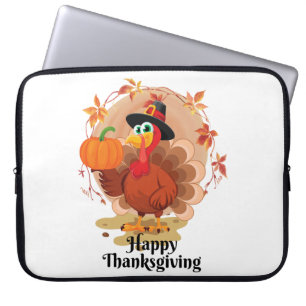 Prettige Thanksgiving-typografie  Laptop Sleeve