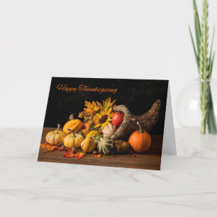 Prettige Thanksgiving Voor Iedereen Mooie Hoorn De Feestdagen Kaart