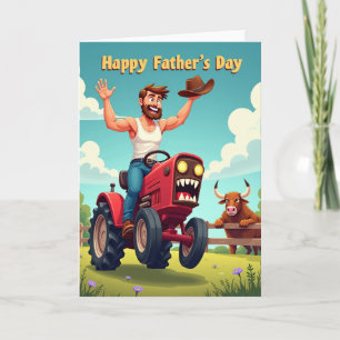 Prettige Vaderdag Boerderij Scene Kaart