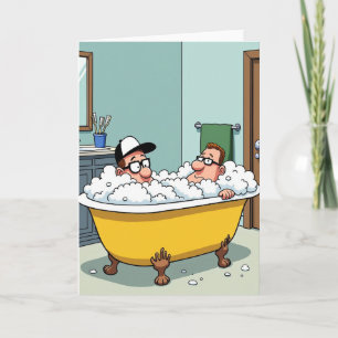 Prettige Vaderdag Bubbelbad Kaart
