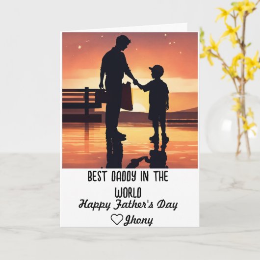 Prettige Vaderdag Kaart (Gele Bloem)