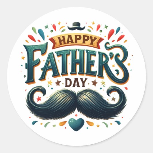 prettige vaderdag ronde sticker (Voorkant)