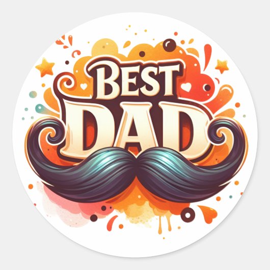 prettige vadersdag ronde sticker (Voorkant)