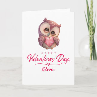 Prettige Valentijnsdag Cute Uil Kaart
