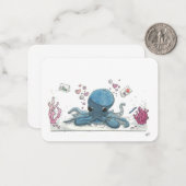 Prettige Valentijnsdag door Frankillie: Octopus Notitiekaartje (Voorkant / Achterkant in situ)