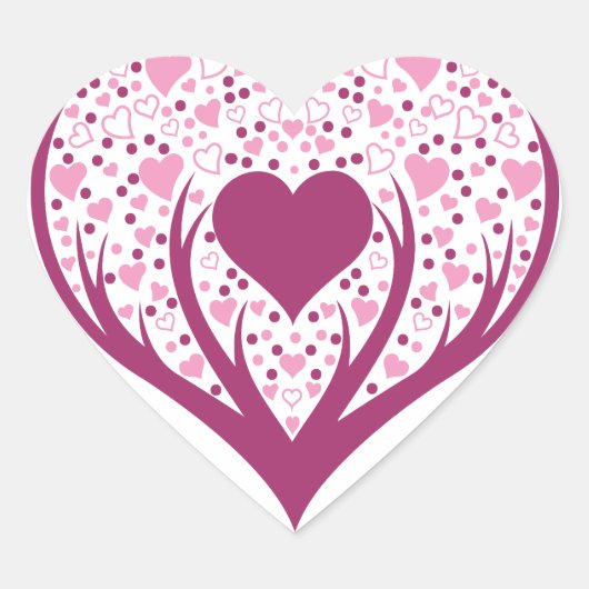 Prettige Valentijnsdag Hart Sticker (Voorkant)