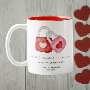Prettige Valentijnsdag Mopshartige Fun Slotjes Cus Tweekleurige Koffiemok
