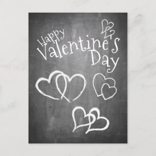 Prettige Valentijnsdag op een krijtbord Feestdagenkaart